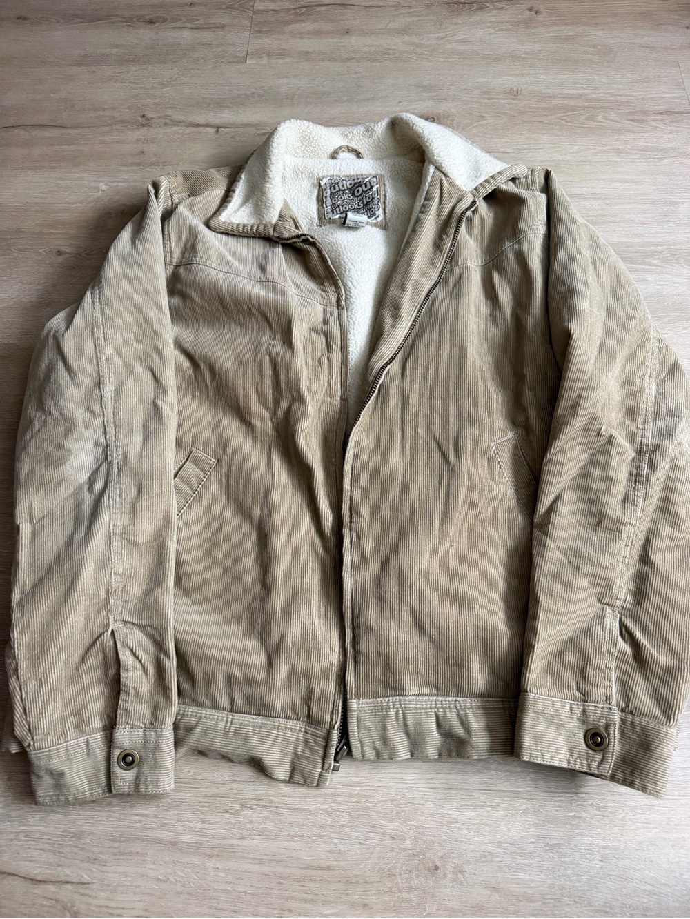 Outlooks Corduroy Tan Sherpa Lined Jacket Men's SZ M